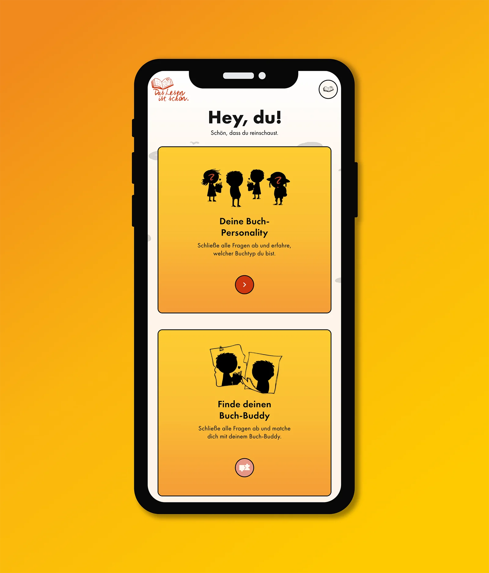 Shows a mockup of the horror date app