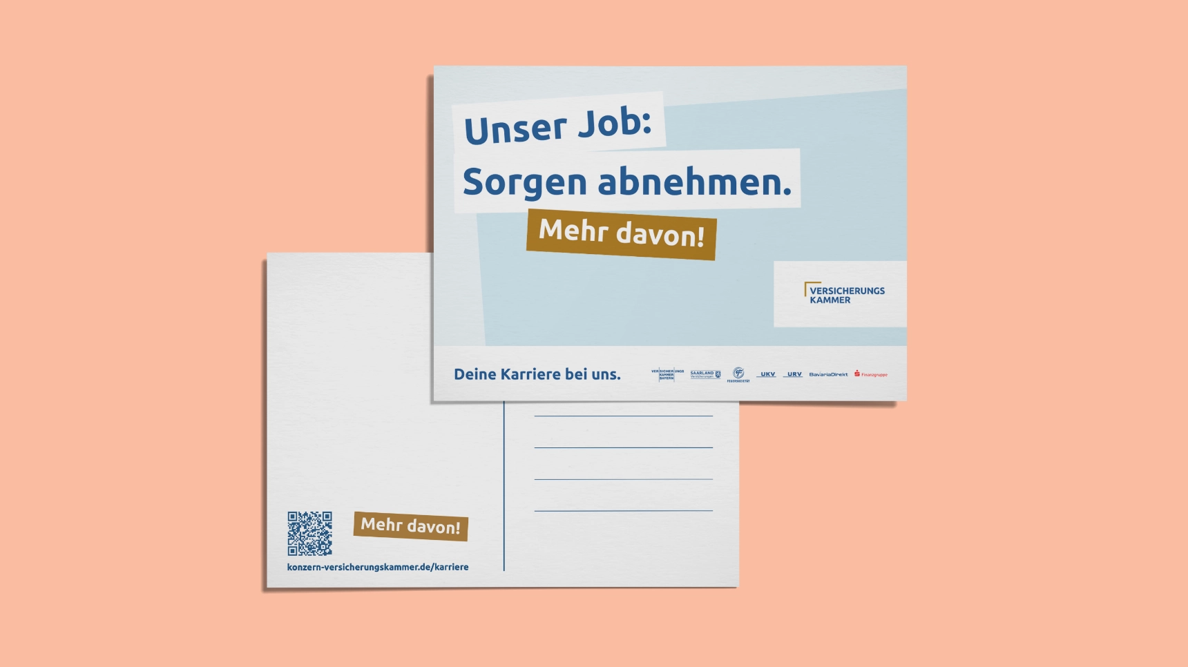 Mockup mit Postkarten im Kampangendesign