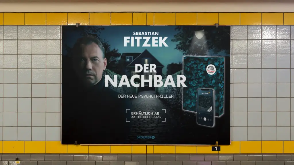 Sebastian Fitzek "The Neighbor" - OOH campaign poster subway station