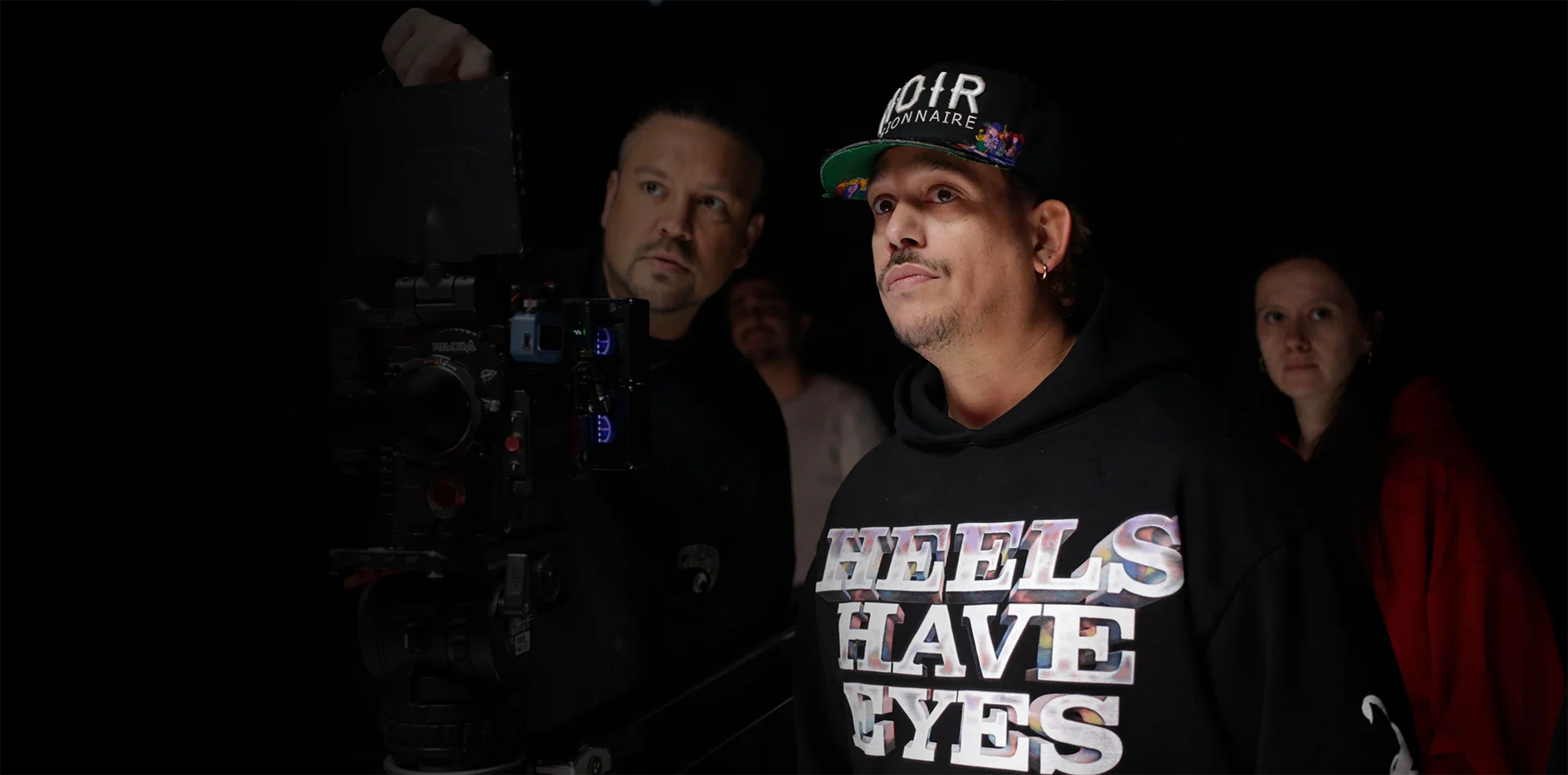 Teferie Tafesse and Hannes Dorrer behind the camera on set